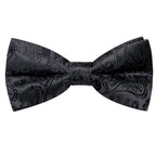 Men's black patterned bow tie, sophisticated accessory for formal events
