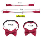 Adjustable red polka dot mens bow tie for formal occasions