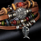 Men's Jewelry - Wristbands Mens Brown Beaded Charm Wristbands Rope Bracelet Set