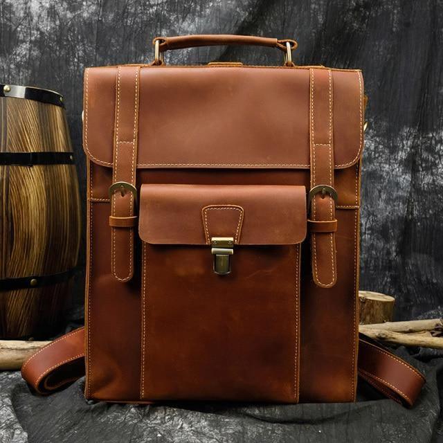 Laptop Backpack Leather, Backpack Men's Leather