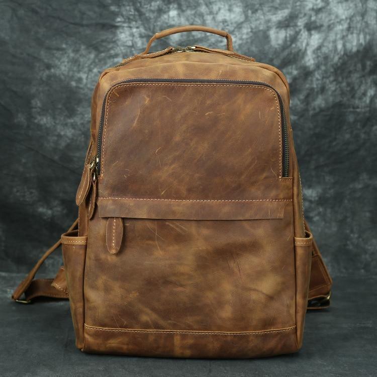 Genuine Leather Sling Backpack Travel Bag Mens Daypack – VacationGrabs
