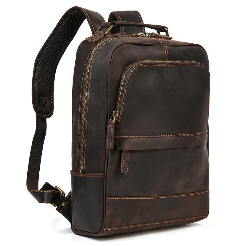 Designer Leather Backpack Mens Travel Bag 15 Inch Laptop High Quality –  VacationGrabs