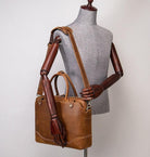Luggage & Bags - Briefcases Mens Brown Leather Satchel Briefcase Genuine Leather Bag