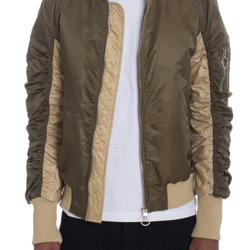 Men's Jackets Mens Brown Two Tone Bomber Jacket