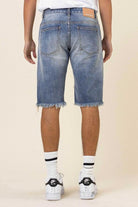 Men's Shorts Mens Camo And Twill Patched Rip And Repaired Jean Shorts