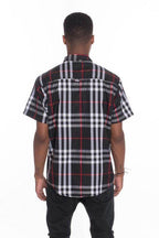 Mens Casual Short Sleeve Checker Shirts - VacationGrabs