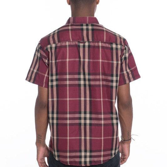 Men's Shirts Mens Casual Short Sleeve Checker Shirts