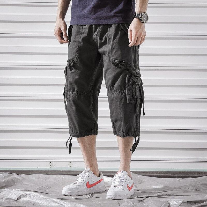 Men's Shorts Mens Casual Summer Cargo Shorts Multi-Pocket Calf-Length Shorts