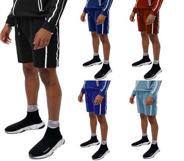 Mens Casual Taped Side Stripe Shorts - VacationGrabs