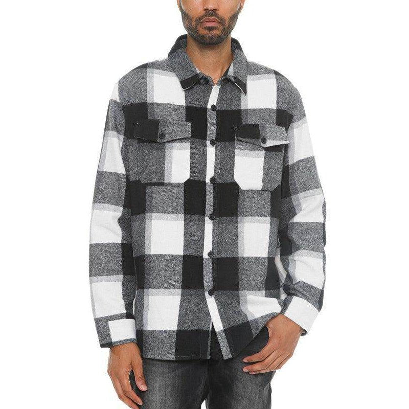 Mens Checkered Soft Flannel Shacket - VacationGrabs