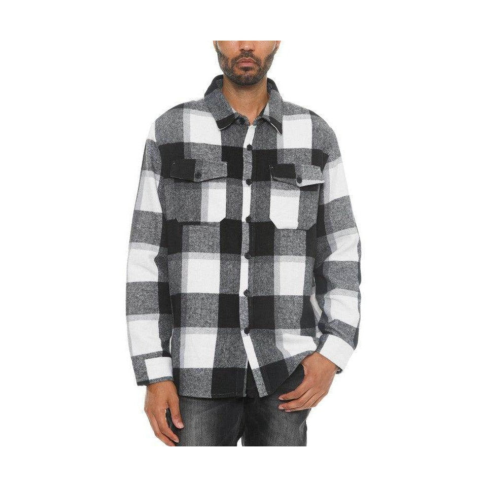 Mens Checkered Soft Flannel Shacket - VacationGrabs