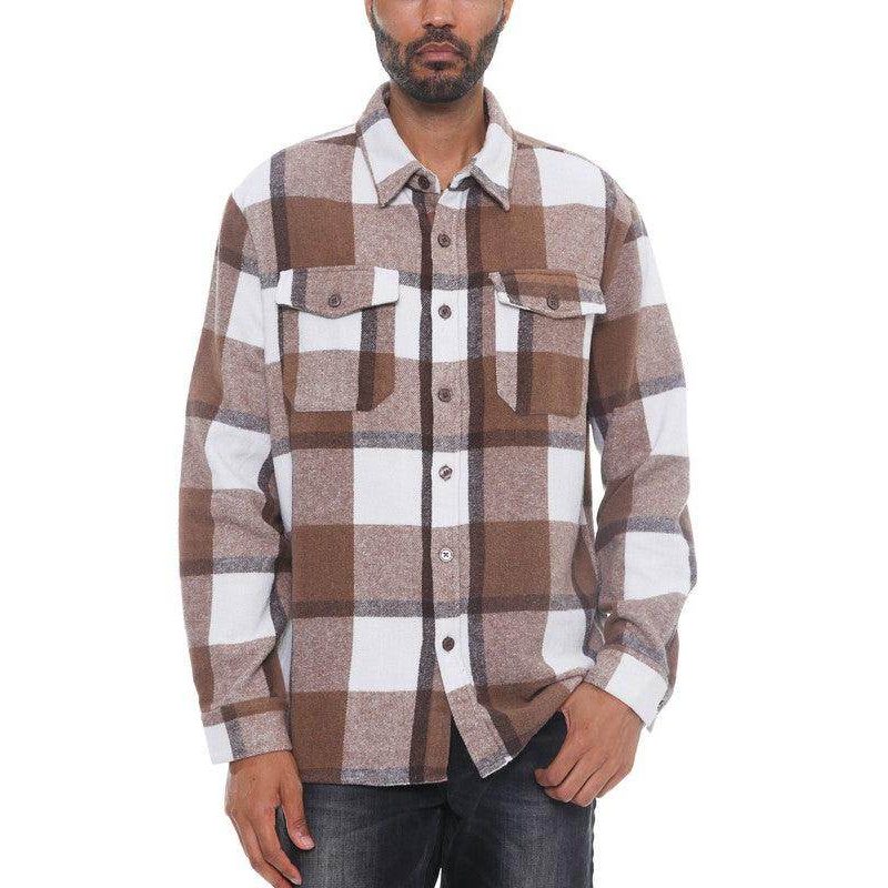 Mens Checkered Soft Flannel Shacket - VacationGrabs