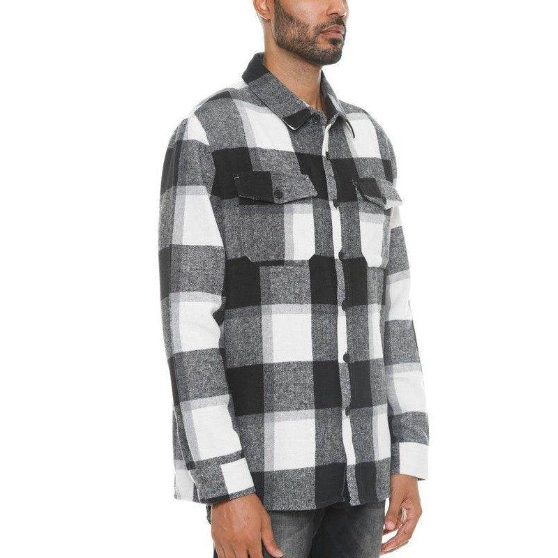 Mens Checkered Soft Flannel Shacket - VacationGrabs