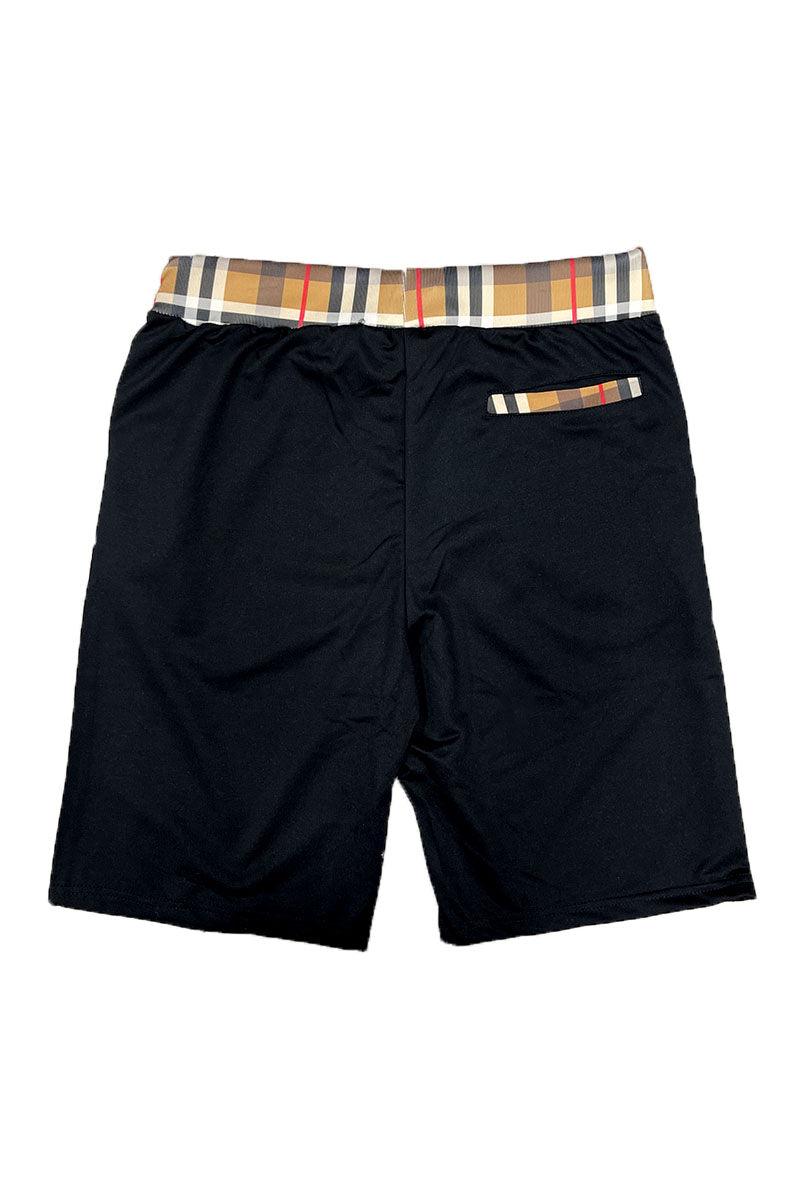 Men's Activewear Mens Checkered Tshirt Short Set