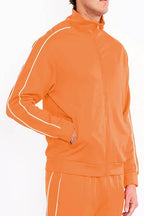 WEIV men's activewear jacket in orange, perfect for workouts and casual outings