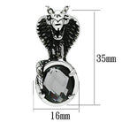 Men's cobra pendant necklace featuring a detailed cobra design with a large gemstone centerpiece