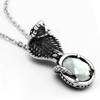 Men's cobra pendant necklace featuring a detailed snake design and a silver-tone chain