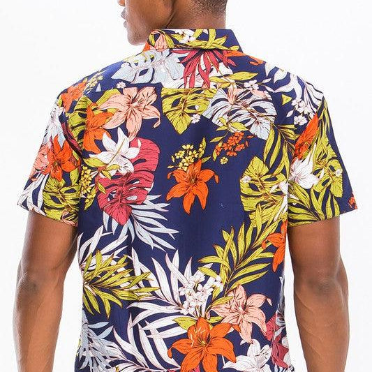 Men's Shirts Mens Colorful Hawaiian Button Down Shirt