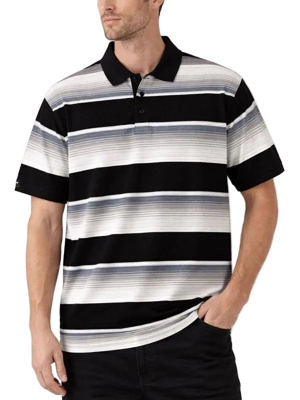 Men's colorful striped polo shirt, casual wear, lightweight fabric
