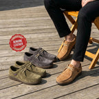 Men's comfortable shoes in brown and gray suede, perfect for casual outings