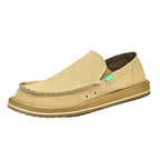 Men's comfortable shoes in tan canvas, ideal for casual outings