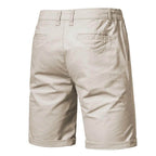 Men's cotton casual shorts in light khaki, perfect for summer outings