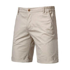 Men's cotton casual shorts in beige, perfect for summer outings
