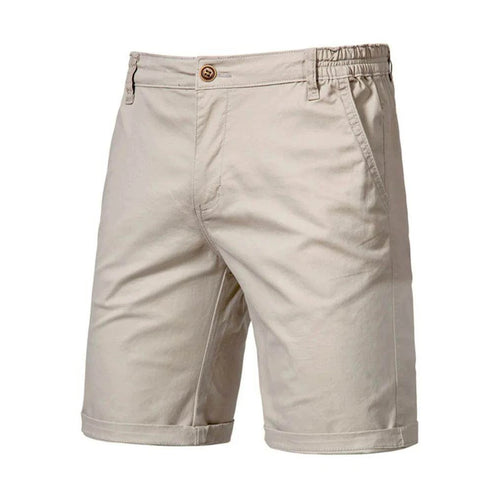 Men's cotton casual shorts in beige, perfect for summer outings