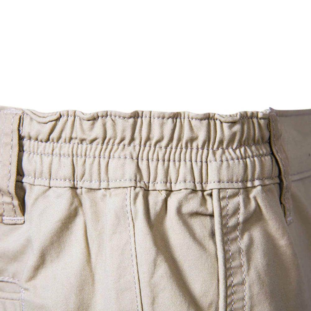 Men's cotton casual shorts with an elastic waistband for comfort