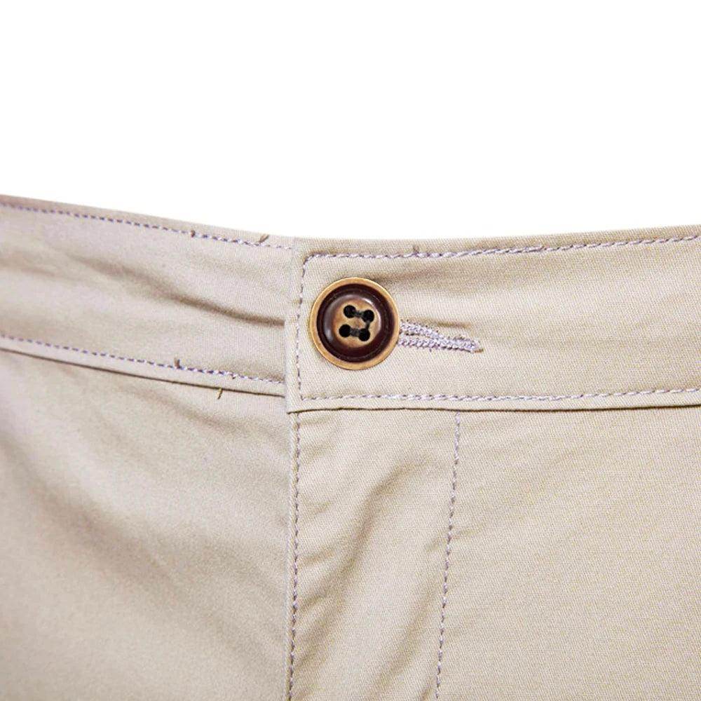 Men's cotton casual shorts in beige, perfect for summer outings