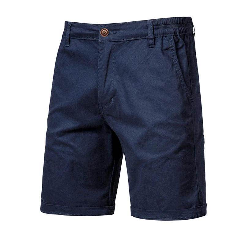 Men's cotton casual shorts in navy blue for everyday wear
