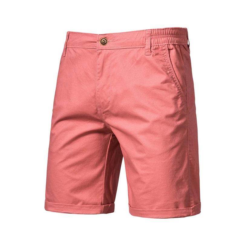 Men's pink cotton casual shorts for summer outings