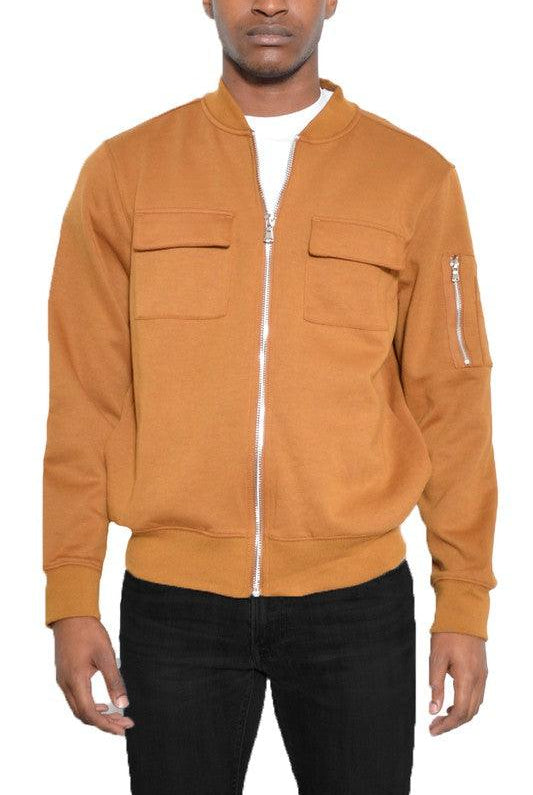 Men's Jackets Mens Cotton Zip Up Light Weight Jacket