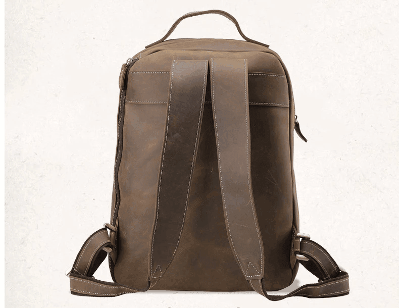 Luggage & Bags - Backpacks Mens Crazy Horse Leather Backpack Laptop Travel Backpack
