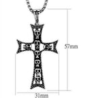 Men's cross necklace featuring a unique skull design with detailed craftsmanship