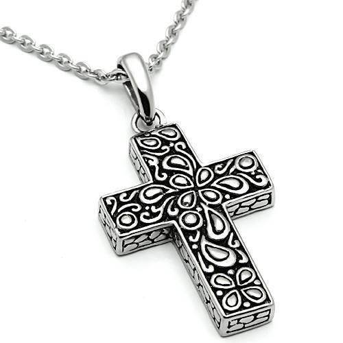 VacationGrabs men's cross necklace high polished with intricate design and durable chain