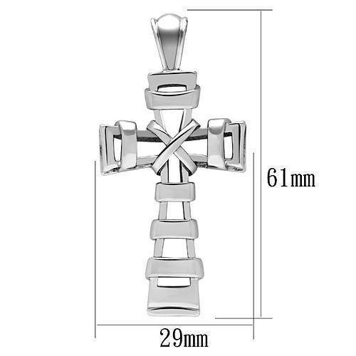 Men's cross necklace high polished crafted from durable metal with modern design.