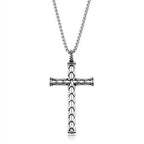 Men's cross necklace high polished with intricate design and durable chain for stylish wear