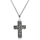 Men's cross necklace high polished with intricate designs and a durable chain for modern style