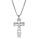 Men's cross necklace high polished with sleek design and durable chain for stylish wear
