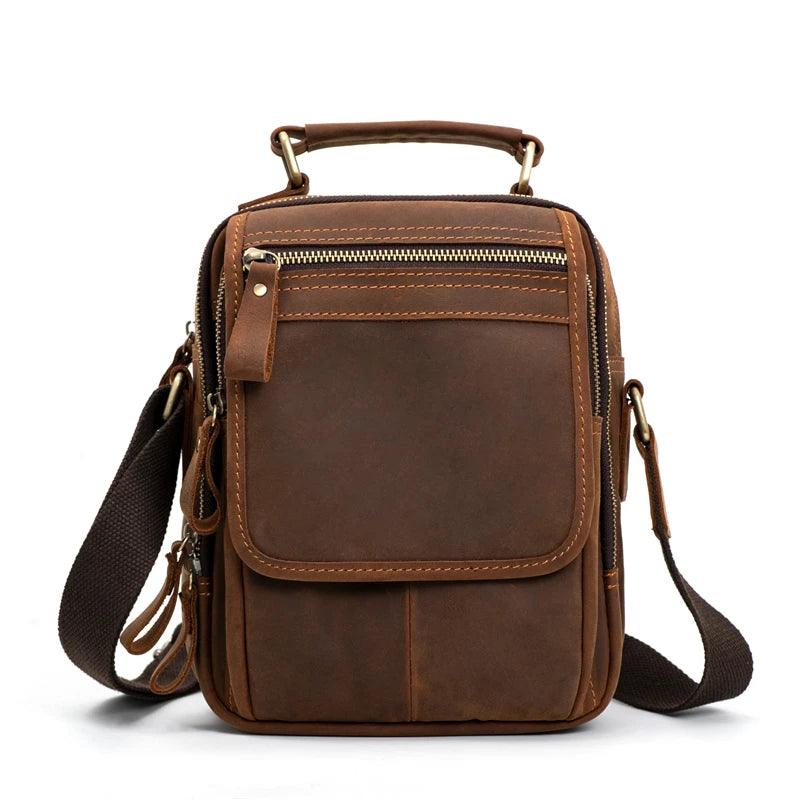 Luggage & Bags - Shoulder/Messenger Bags Mens Crossbody Bags Crazy Horse Vintage Leather Sling Bag