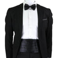 Mens Cummerbund Bow Tie Brooch Set Black Red Blue - VacationGrabs