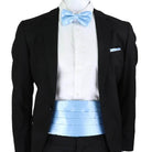 Men's Cummerbund Bow Tie Set in Light Blue for Formal Events and Weddings