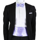 Men's Cummerbund Bow Tie Set in Lavender with Classic Tuxedo Style for Formal Occasions
