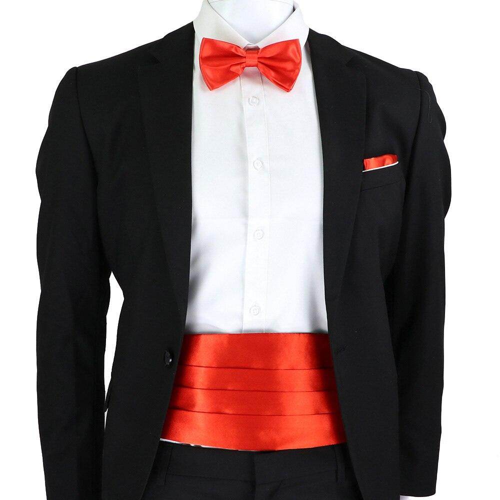 Men's Cummerbund Bow Tie Set in Bright Red, perfect for formal occasions and special events