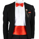 Men's Cummerbund Bow Tie Set in Red, Perfect for Formal Events and Weddings