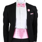 Stylish men's cummerbund bow tie set in pink, perfect for formal occasions and special events