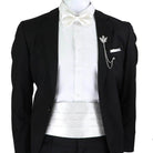 Stylish mens cummerbund bow tie set in white for formal occasions and elegant events