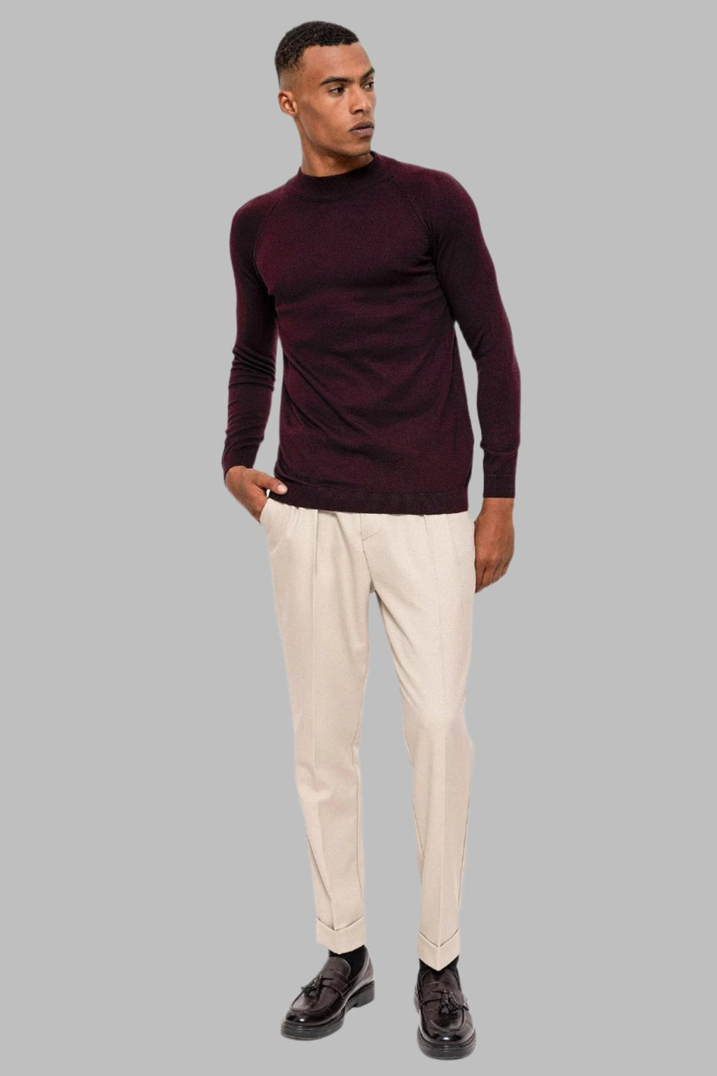 Men's Damson Half Turtleneckneck Knitwear – front view
