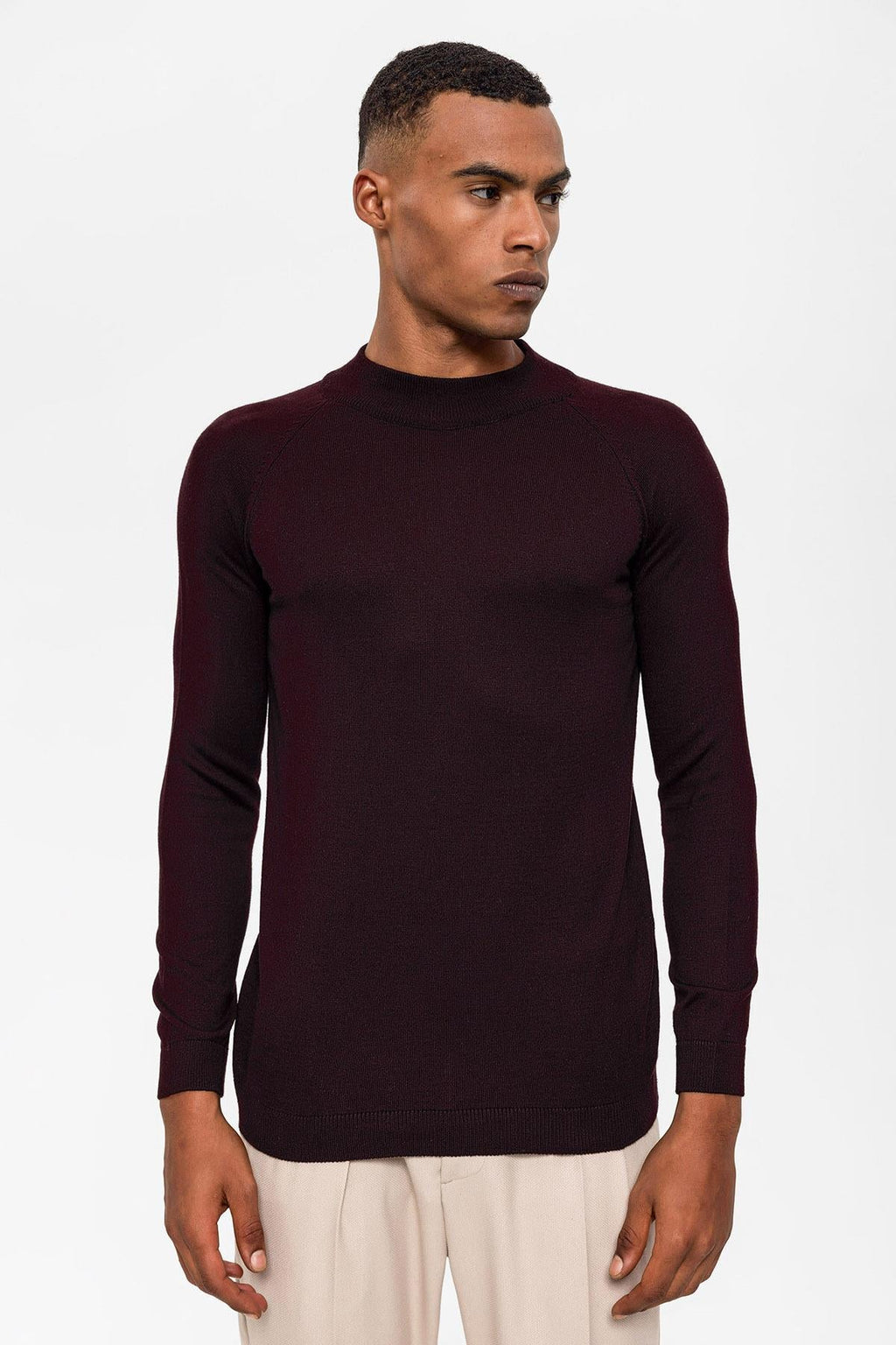 Men's Damson Half Turtleneckneck Knitwear – styled view
